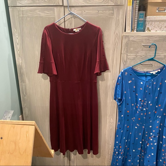Preowned Women’s Alexis Boden Knit Dress Wine Colored Size 14L - Picture 2 of 7